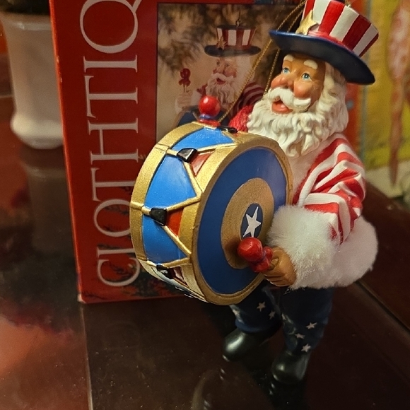 Clothtique Other - Clothtique Patriotic Santa Claus Ornament with Drum...in Original Box 2000
